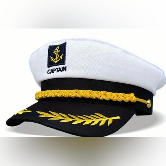 UNISEX CAPTAIN’S HAT / YACHT BOAT SHIP SAILOR 4th OF JULY BOATING - Picture 5 of 8